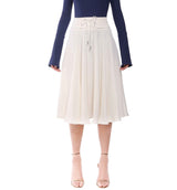 Old Money Collection - Silk girdled midi skirt